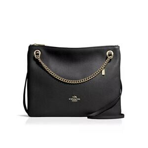 COACH Black Pebbled Leather Convertible Hippie Crossbody Bag No K1405-52901